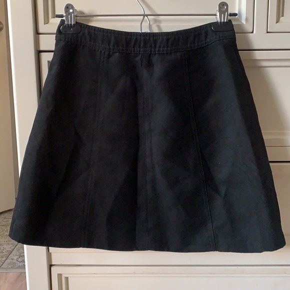 H&M A-line black button up skirt, size 2 - Picture 2 of 3